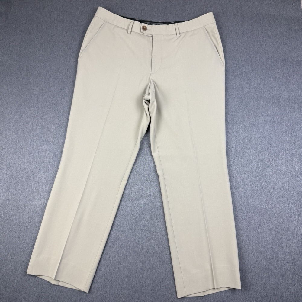 Alberto Mens Dress Pants 52 37x29 Tan Beige Kevin Comfort Fit Stretch